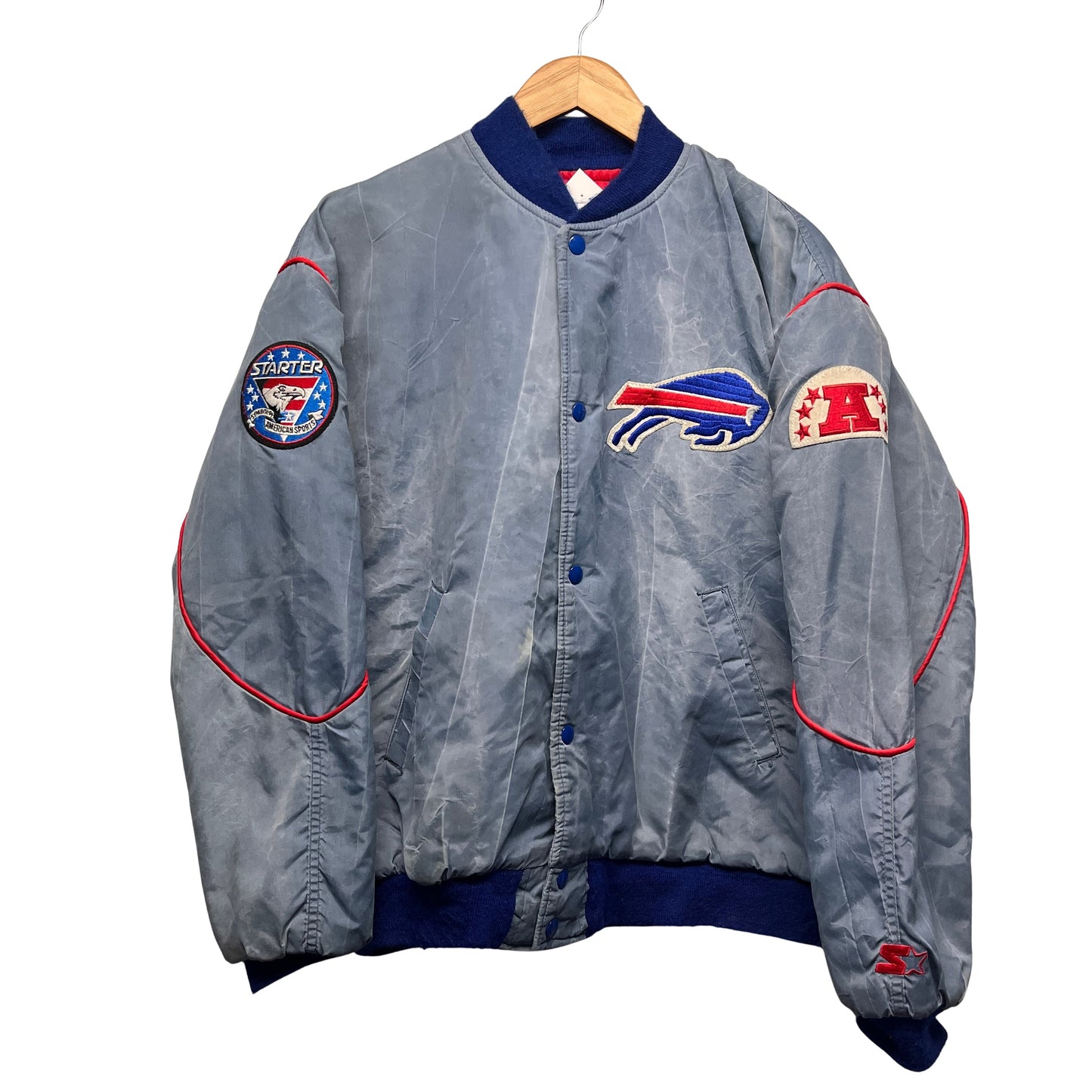 Vintage Buffalo Bills Starter Acid Wash Satin Jacket Large