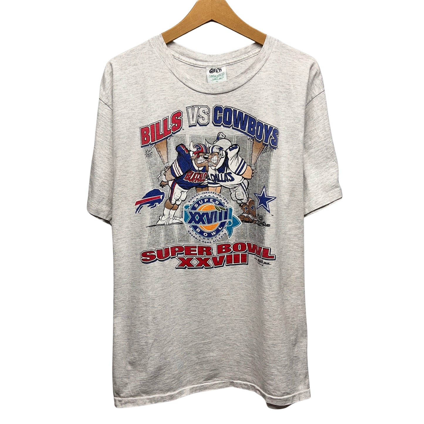 Vintage Buffalo Bills 1994 Super Bowl Cartoon Shirt XL