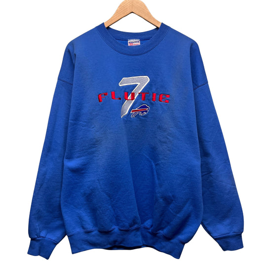 Vintage Buffalo Bills Doug Flutie Embroidered Crewneck Sweatshirt XL