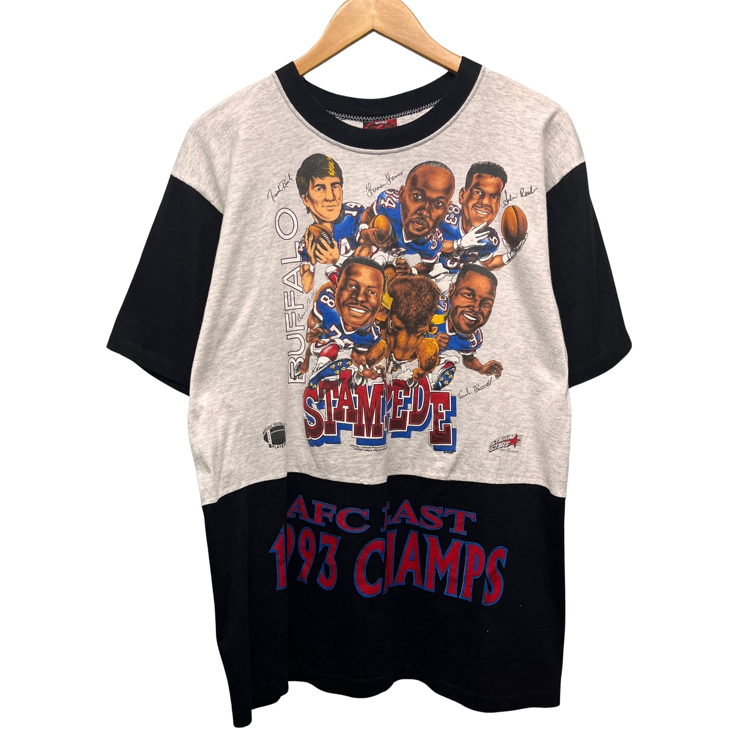 Vintage Buffalo Bills Caricature 1993 AFC East Champions Shirt Large