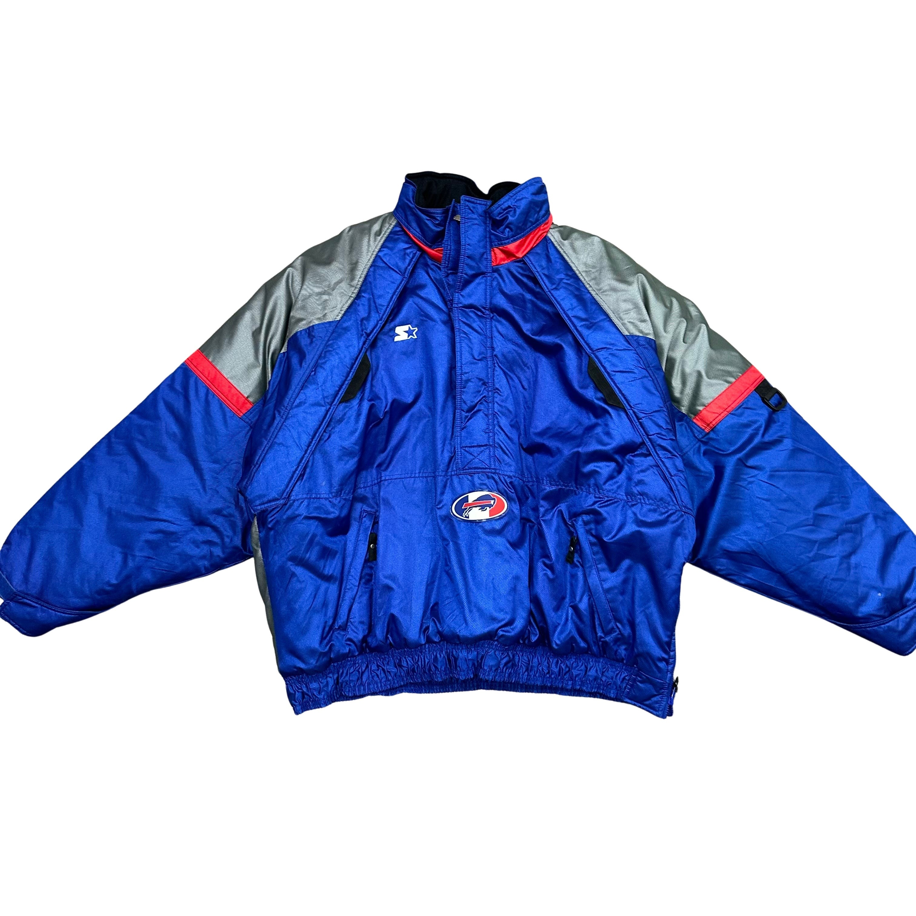 Vintage Buffalo Bills Starter 1/2 Zip Puffer Jacket 2XL-3XL XXL-XXXL