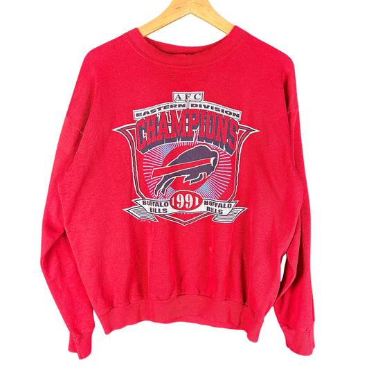 Vintage 1991 Buffalo Bills AFC East Champs Crewneck Sweatshirt Size Large