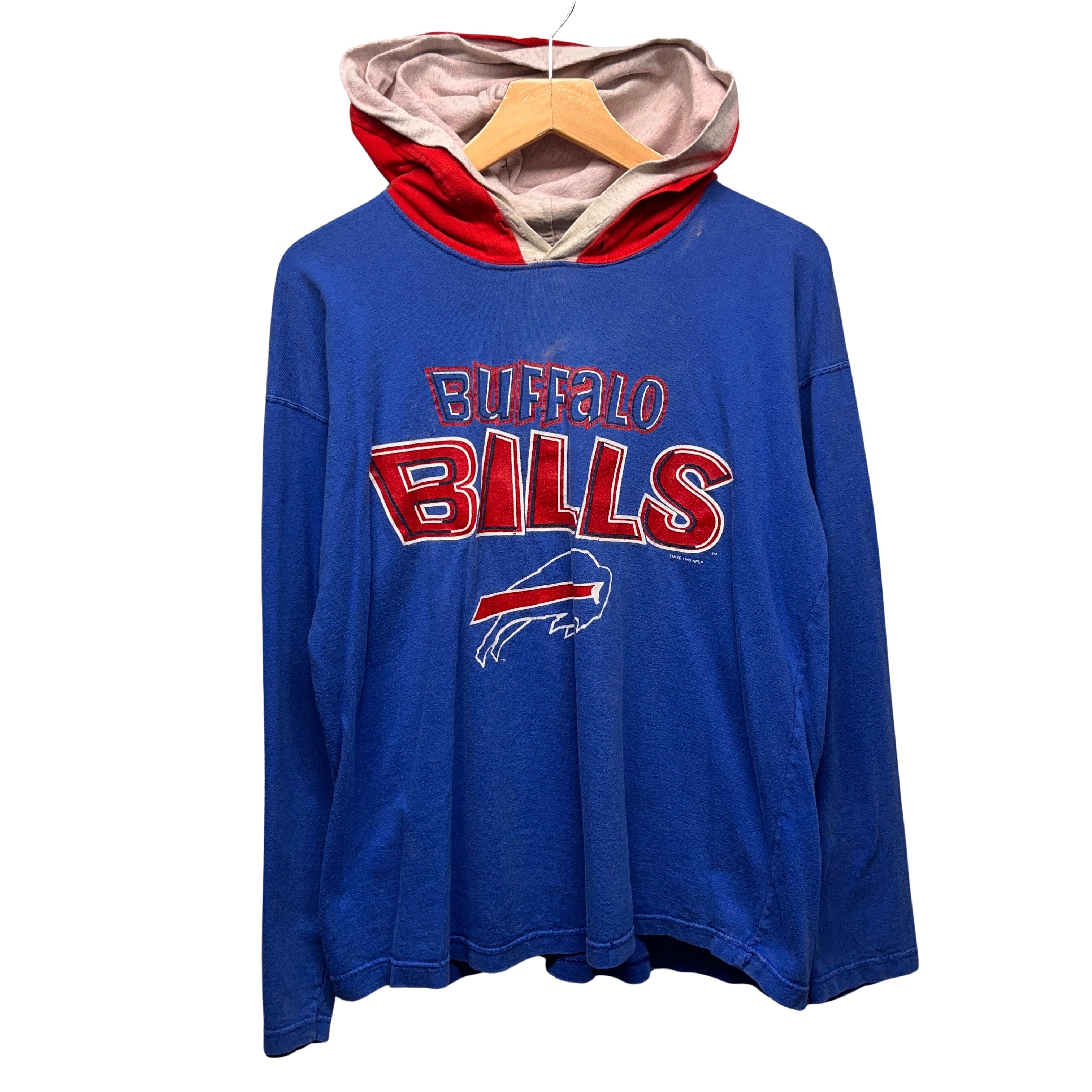 Vintage Buffalo Bills Hoodie Long Sleeved Shirt Large
