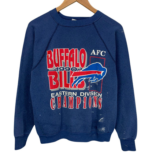 Vintage Buffalo Bills 1990 AFC East Champs Crewneck Sweatshirt Medium