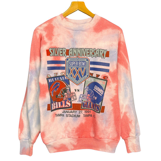 Vintage Buffalo Bills Tie Dye 1991 Super Bowl Crewneck Sweatshirt Size Small