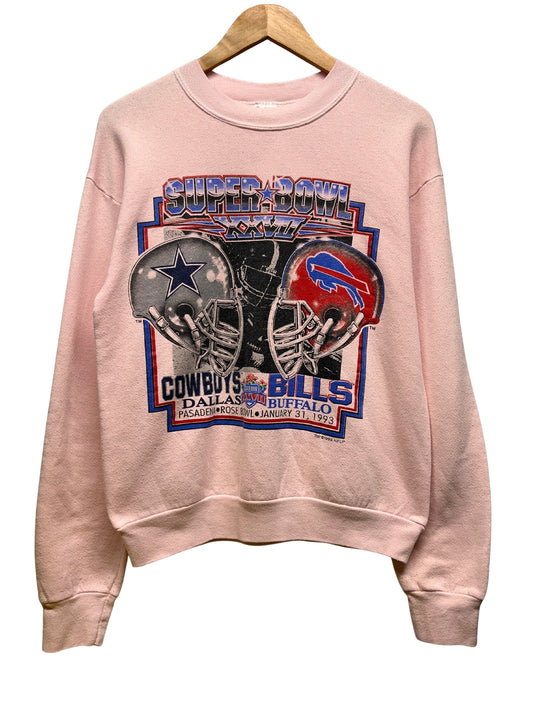 1993 Buffalo Bills Super Bowl Overdyed Pink Crewneck Sweatshirt Medium