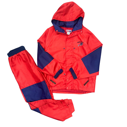 Vintage Buffalo Bills Rain Windbreaker Set Jacket & Pants Medium