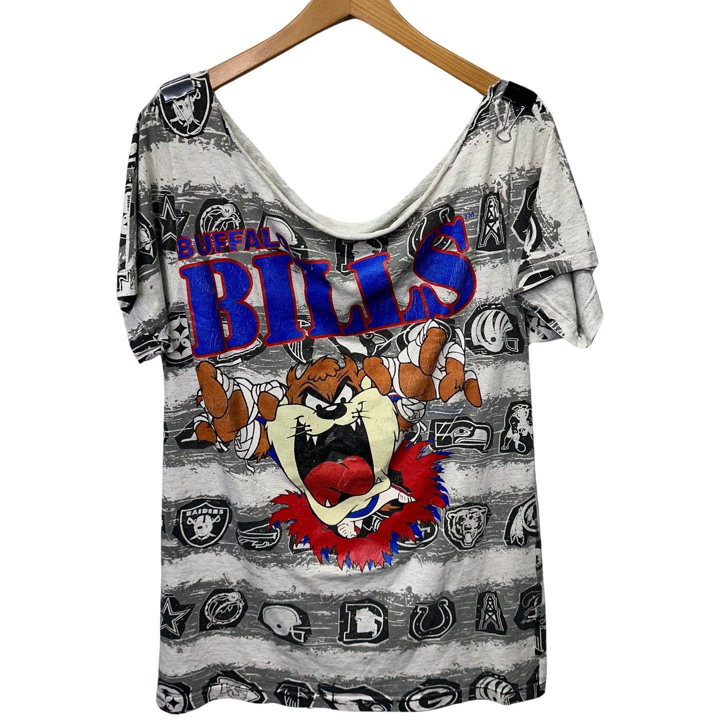 Vintage Buffalo Bills Off Shoulder Shirt Large-XL