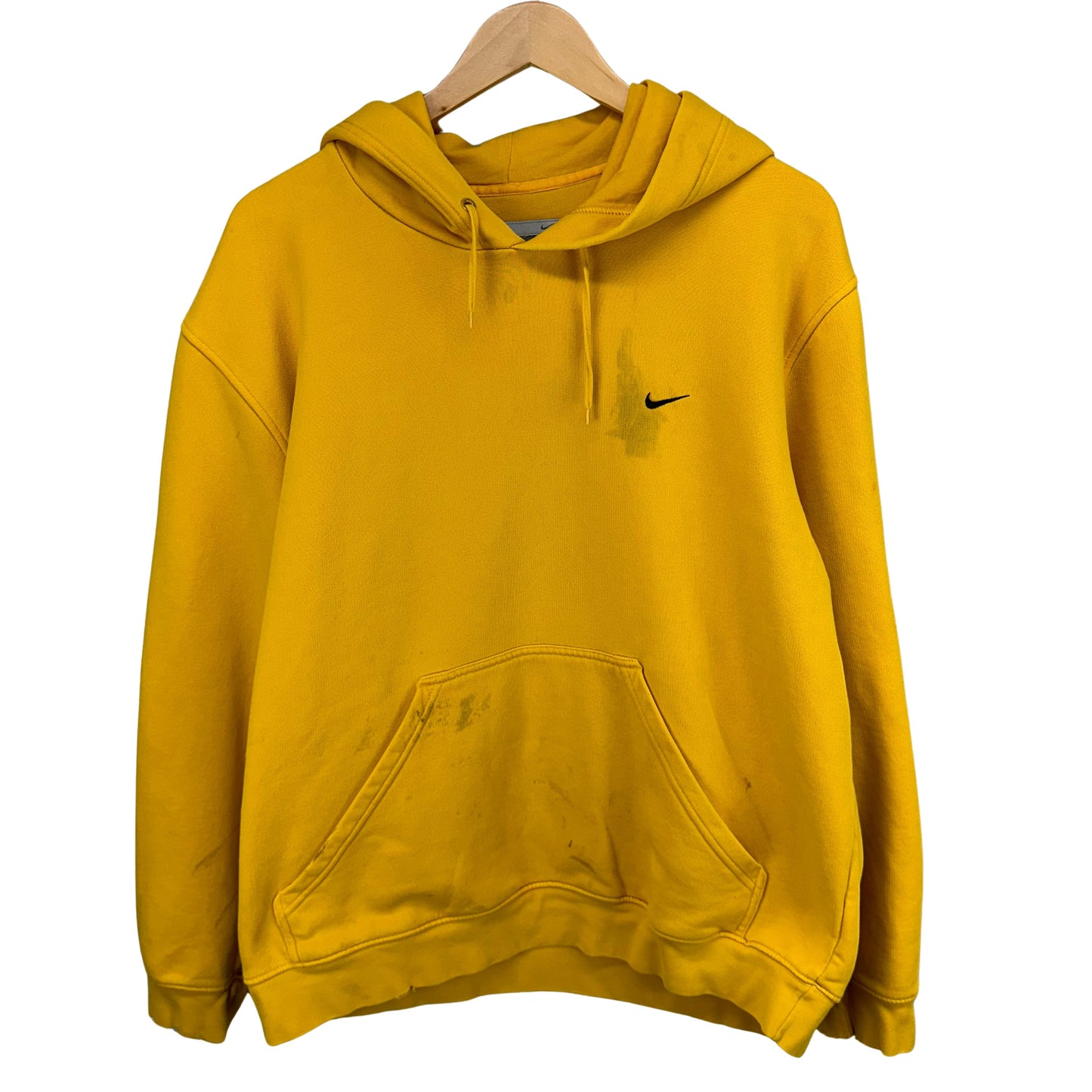 2000s Thrashed Yellow Nike Hoodie Sweatshirt XL