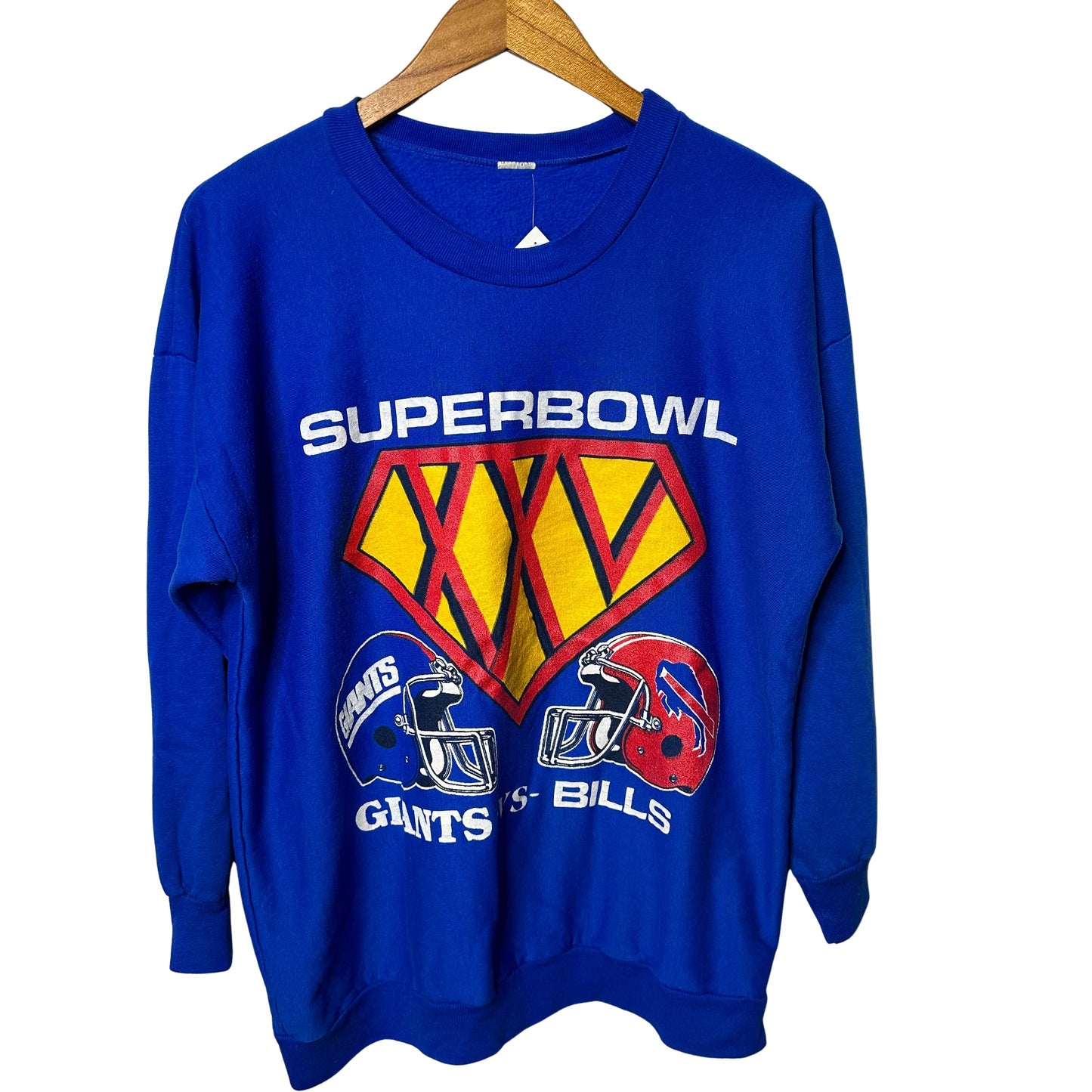 Vintage Buffalo Bills NY Giants Super Bowl Crewneck Sweatshirt Large