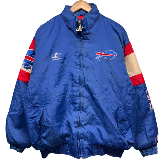 Vintage Buffalo Bills Logo Athletic Zip Up Puffer Jacket Large