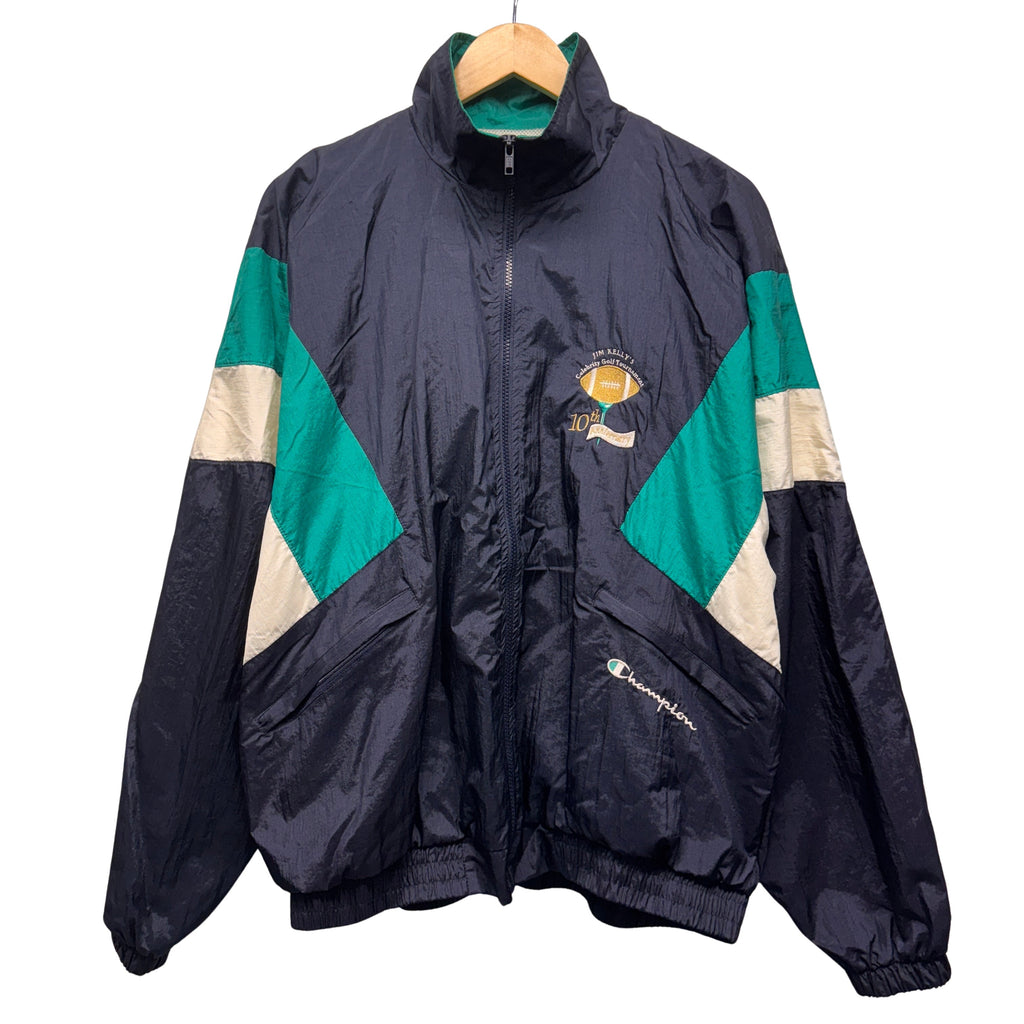 Vintage Buffalo Bills Jim Kelly’s 10th Annual Celebrity Golf Tournament Zip Up Windbreaker Jacket Large