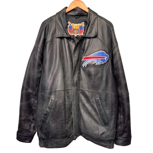 Vintage Buffalo Bills Jeff Hamilton Lamb Leather Jacket XL