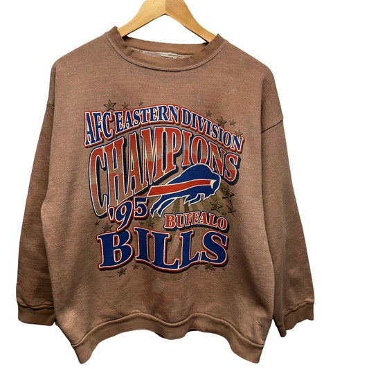 Vintage Buffalo Bills Overdyed 1995 Division Champs Crewneck Sweatshirt Large