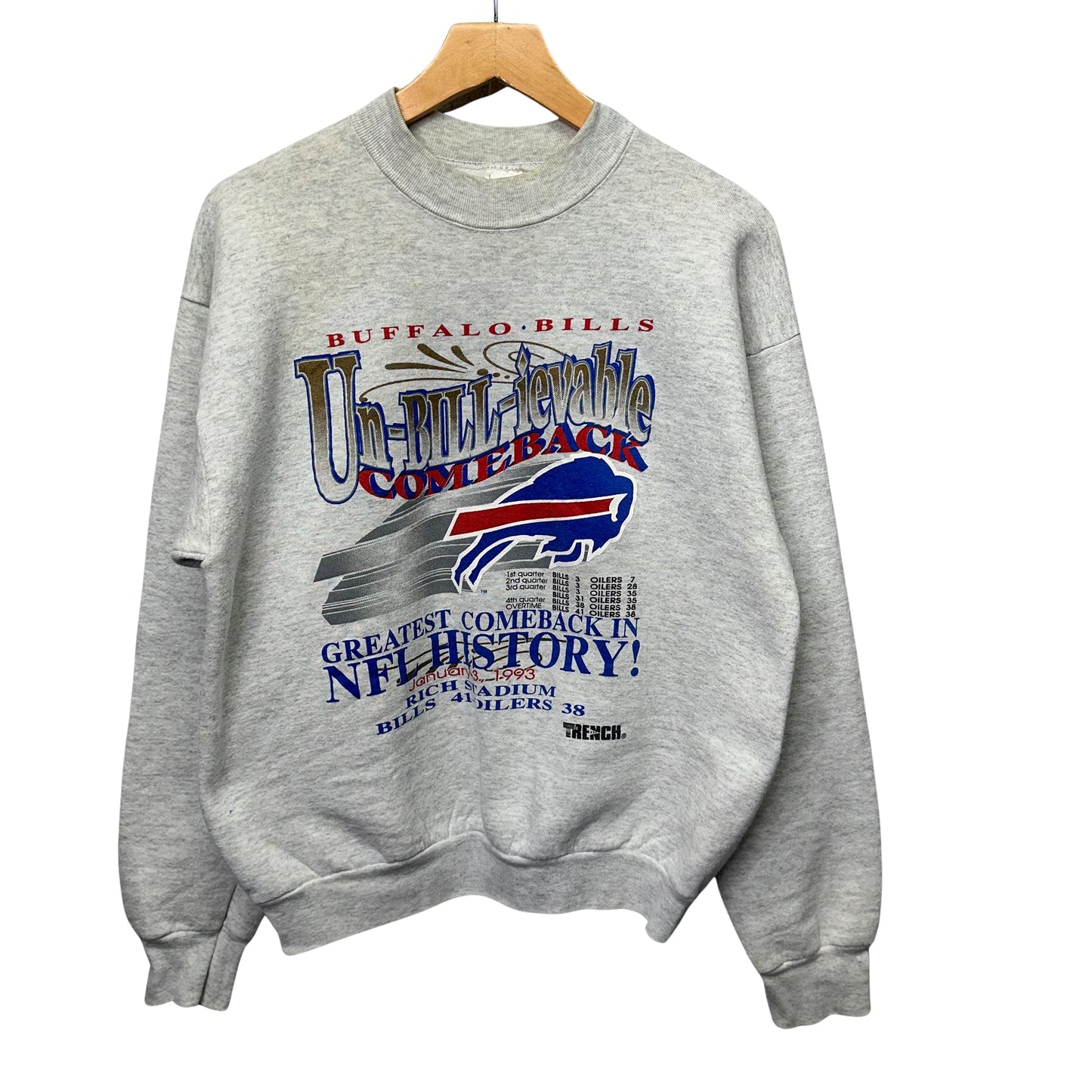 Vintage Buffalo Bills Unbelievable Greatest Comeback Crewneck Sweatshirt Medium