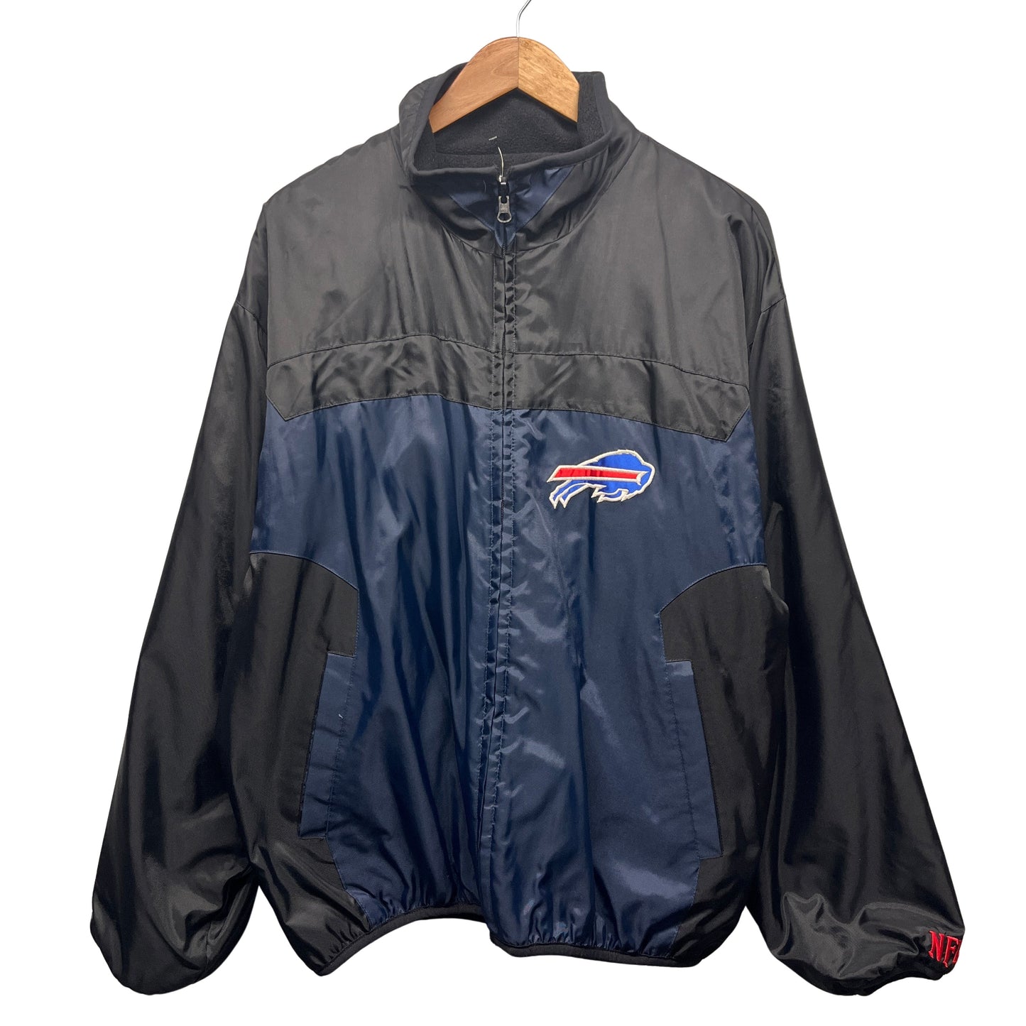 Vintage Buffalo Bills Lined Zip Up Windbreaker Jacket XL