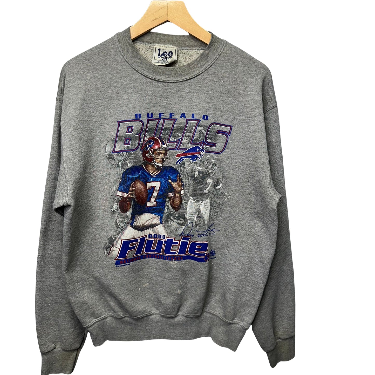 Vintage Buffalo Bills Doug Flutie Crewneck Sweatshirt Large-XL