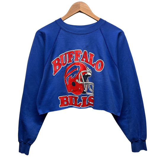 Vintage Buffalo Bills Cropped Crewneck Sweatshirt Large