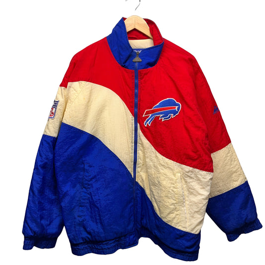 Vintage Buffalo Bills Zip Up Apex Wave Puffer Jacket Large