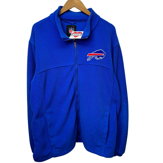 Vintage Buffalo Bills Zip Up Fleece Crewneck Sweatshirt 2XL XXL