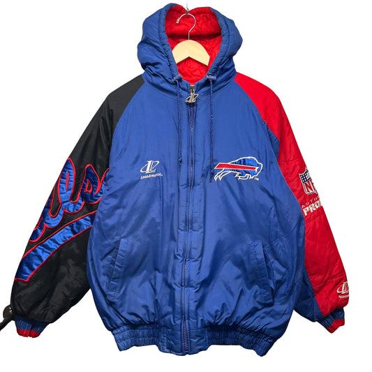 Vintage Buffalo Bills Logo Athletic Puffer Jacket Large