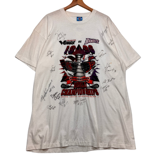 Vintage Buffalo Bandits 1996 Championship Signed Shirt XXL