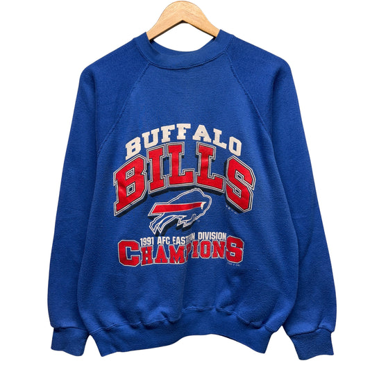 Vintage Buffalo Bills 1991 AFC East Champions Crewneck Sweatshirt Large