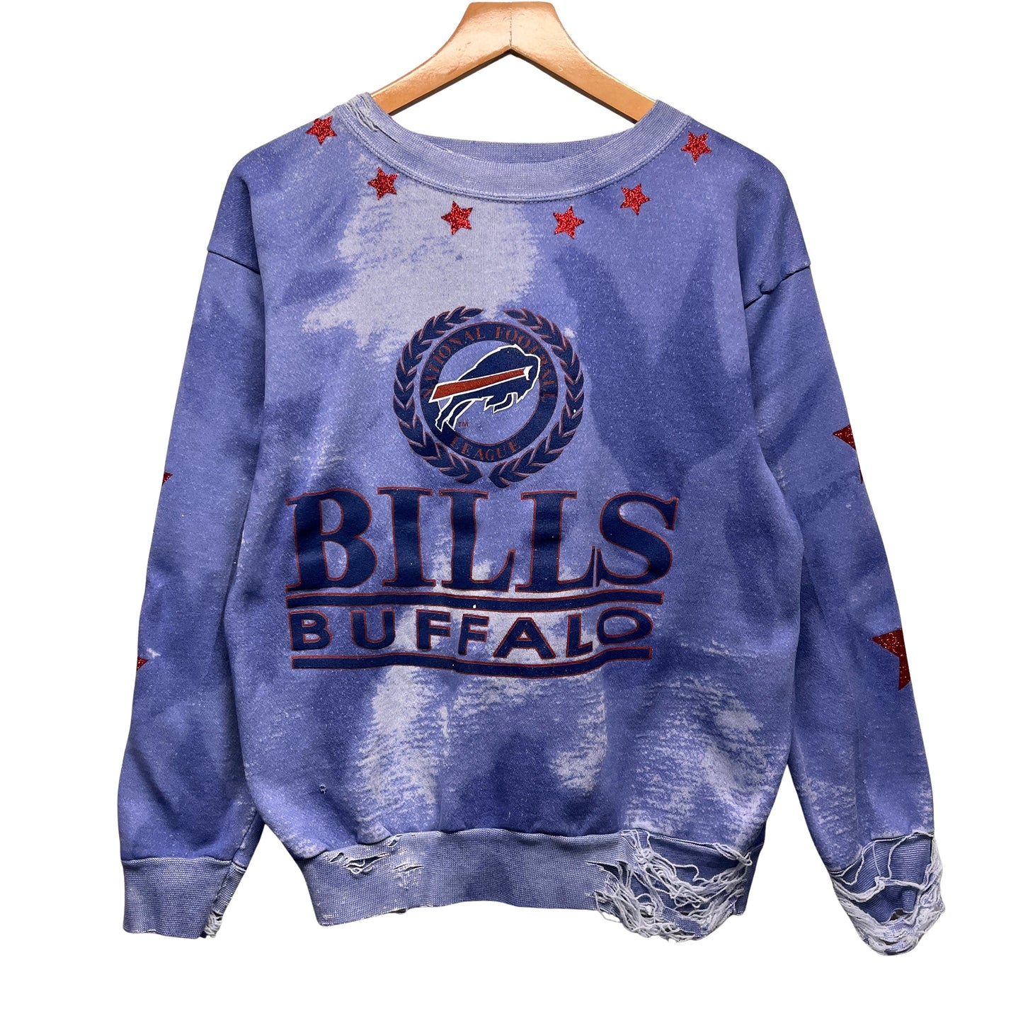 Vintage Buffalo Bills Thrashed Crewneck Sweatshirt Small