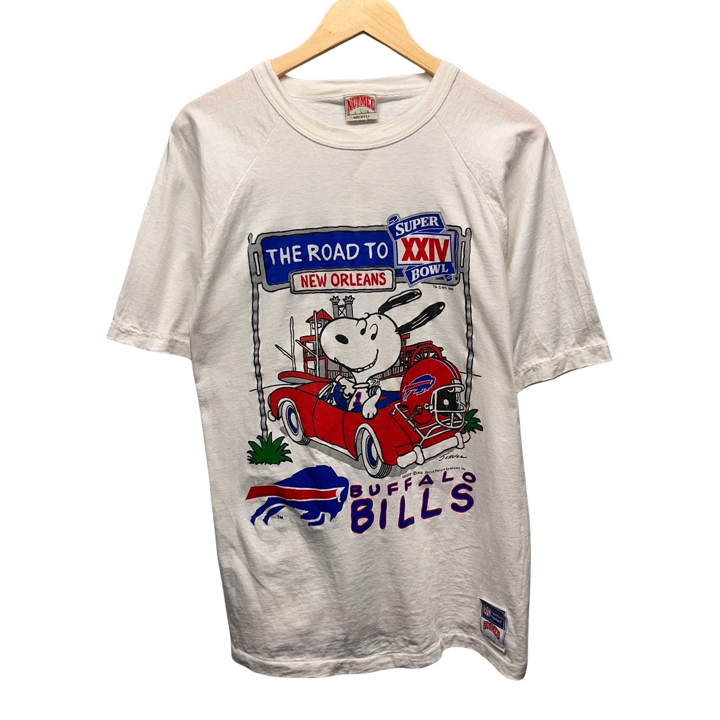 Vintage Buffalo Bills Super Bowl Snoopy Peanuts DEADSTOCK Shirt Medium