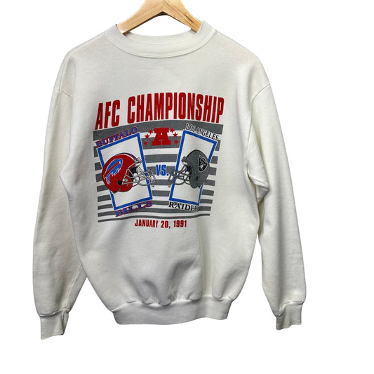 Vintage Buffalo Bills 1991 AFC CHAMPIONSHIP GAME Crewneck Sweatshirt Medium-Large