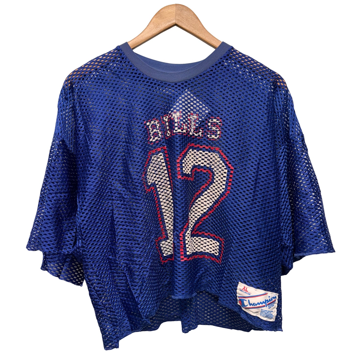Vintage Buffalo Bills Jim Kelly Cropped Champion Jersey Shirt Large