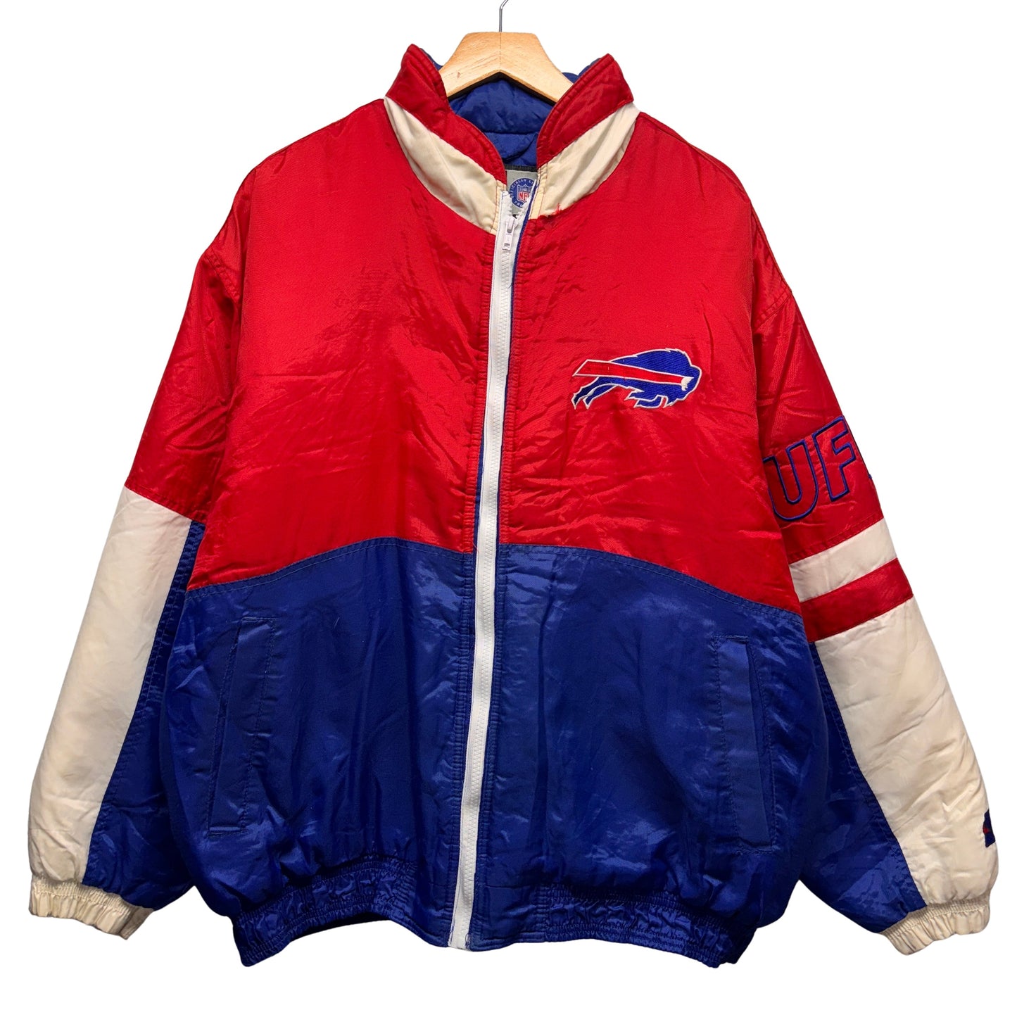 Vintage Buffalo Bills Zip Up Puffer Jacket Large