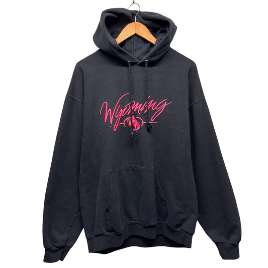 Vintage Wyoming Cowboys Hoodie Sweatshirt XL