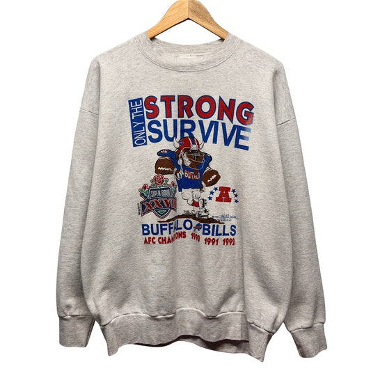 Vintage Buffalo Bills AFC Champions Cartoon Crewneck Sweatshirt XL