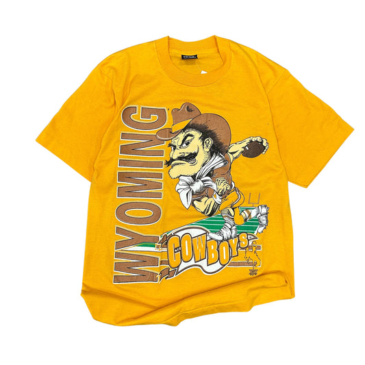 Vintage Wyoming Cowboys Cartoon T Shirt Small