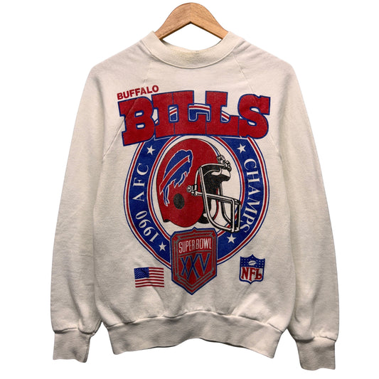 Vintage Buffalo Bills 1990 AFC Champions Super Bowl Crewneck Sweatshirt Medium