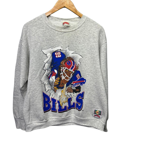 Vintage Buffalo Bills Jack Davis Double Sided Crewneck Sweatshirt Large