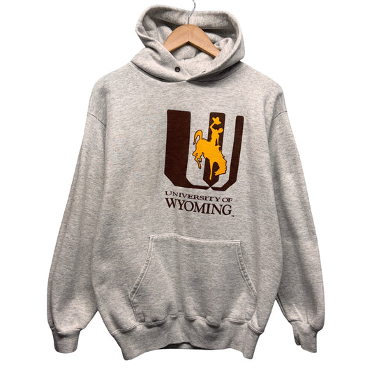 Vintage Wyoming Cowboys Hoodie Sweatshirt Large