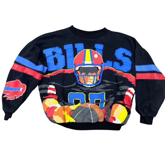 Vintage Buffalo Bills Tecmo Bowl Crewneck Sweatshirt Small-Medium