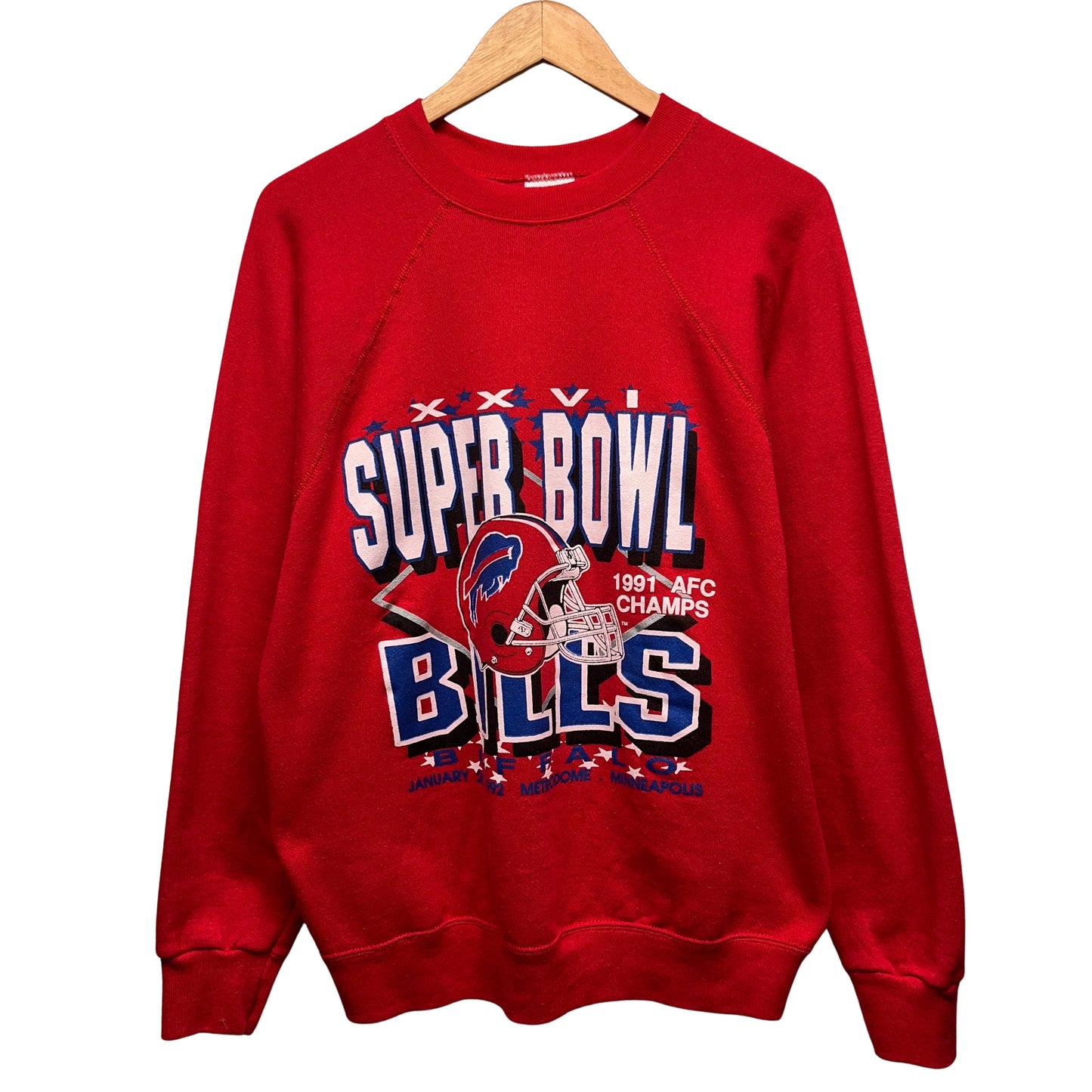 Vintage Buffalo Bills 1991 AFC Champions Super Bowl Crewneck Sweatshirt Medium