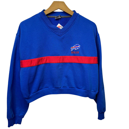 Vintage Buffalo Bills Crop Crewneck Sweatshirt Large