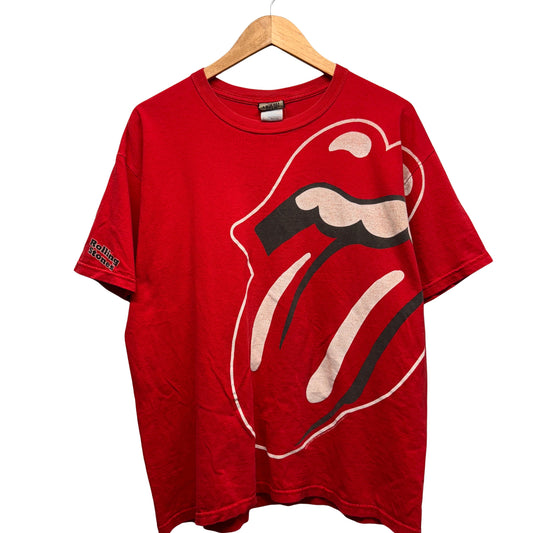 Y2K Rolling Stones Liquid Blue Big Logo Shirt Large