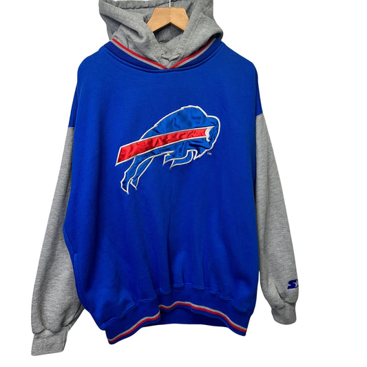 Vintage Buffalo Bills Starter Colorblock Hoodie Sweatshirt XL