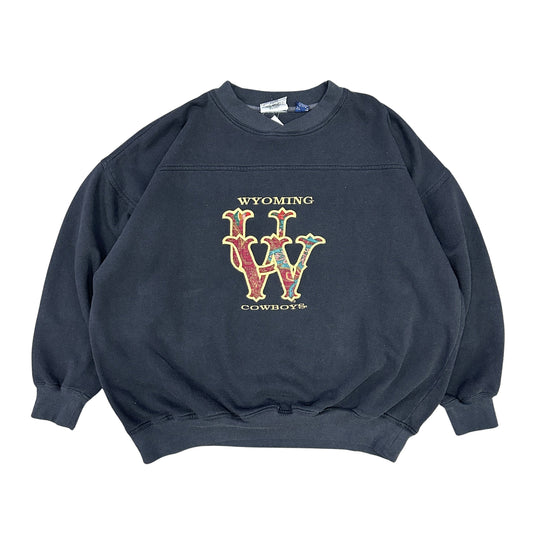 Vintage Wyoming Cowboys Embroidered Crewneck Sweatshirt XL