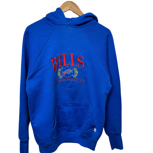 Vintage Buffalo Bills Embroidered Hoodie Sweatshirt Large