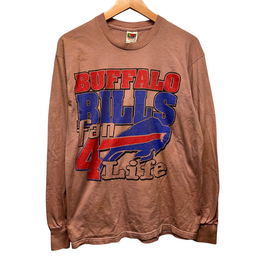 Vintage Buffalo Bills Overdyed Fan for Life Long Sleeve Shirt Medium-Large