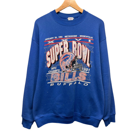 Vintage Buffalo Bills 1991 AFC Champions Super Bowl Crewneck Sweatshirt Large