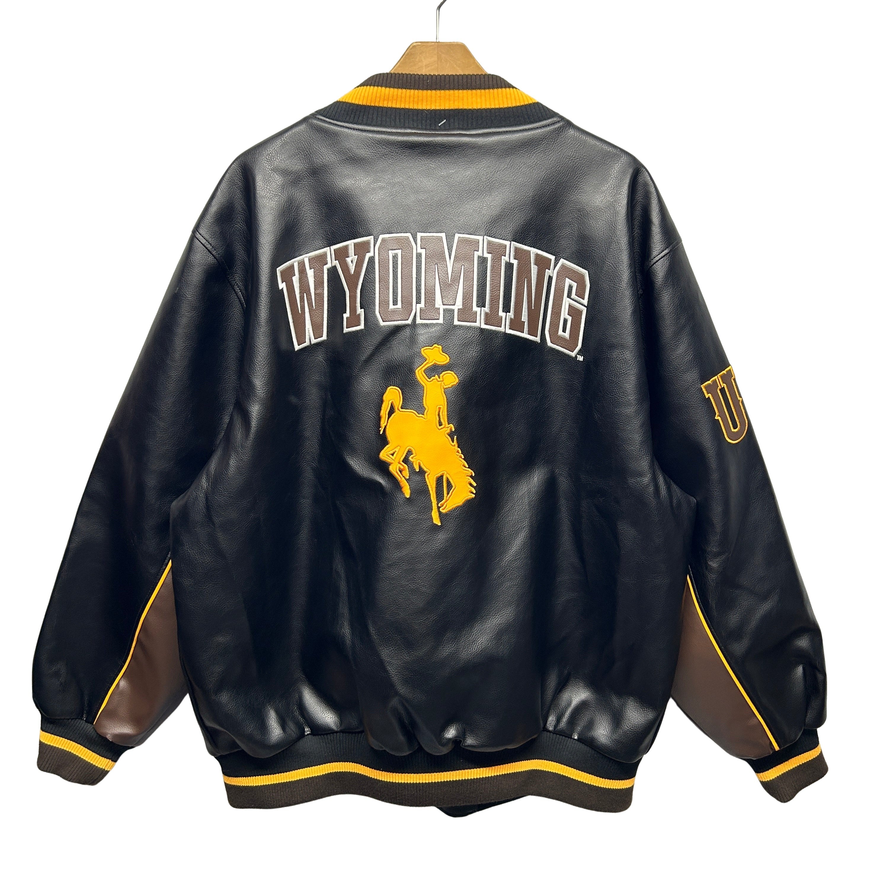 Vintage Wyoming Cowboys Buffalo Bills Leather Jacket XL