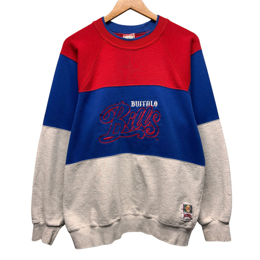 Vintage Buffalo Bills Color Block Crewneck Sweatshirt XL