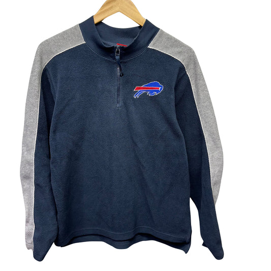 Vintage Buffalo Bills 1/4 Zip Fleece Sweatshirt Medium